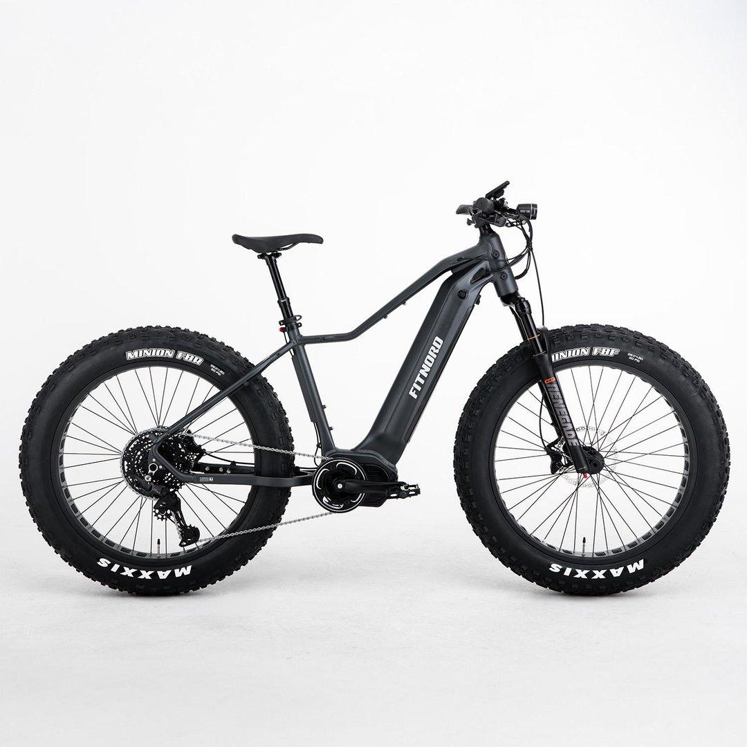 FitNord Rumble 1000 el-fatbike i svart med luftfjæring